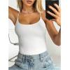imageSweatyRocks Womens Backless Camisole Tops Criss Cross Fitted Spaghetti Strap Tank TopWhite