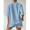 imageSweatyRocks Womens Bow Twist Front T Shirts Crew Neck Short Sleeve Tee TopsBlue