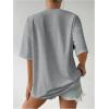 imageSweatyRocks Womens Bow Twist Front T Shirts Crew Neck Short Sleeve Tee TopsGrey