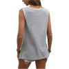 imageSweatyRocks Womens Colorblock Scoop Neck Sleeveless Tank Top Contrast Binding Casual Vest TopsGrey