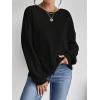 imageSweatyRocks Womens Criss Cross Round Neck Pullover Sweaters Long Sleeve Loose Cut Out Back Knit Tee Tops Backless ShirtsBlack