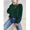 imageSweatyRocks Womens Criss Cross Round Neck Pullover Sweaters Long Sleeve Loose Cut Out Back Knit Tee Tops Backless ShirtsDeep Green