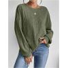 imageSweatyRocks Womens Criss Cross Round Neck Pullover Sweaters Long Sleeve Loose Cut Out Back Knit Tee Tops Backless ShirtsGreen