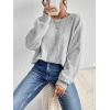 imageSweatyRocks Womens Criss Cross Round Neck Pullover Sweaters Long Sleeve Loose Cut Out Back Knit Tee Tops Backless ShirtsGrey