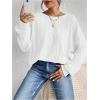 imageSweatyRocks Womens Criss Cross Round Neck Pullover Sweaters Long Sleeve Loose Cut Out Back Knit Tee Tops Backless ShirtsWhite
