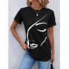 imageSweatyRocks Womens Figure Graphic Short Sleeve Round Neck Tee Casual Regular Fit Pullover T ShirtBlack