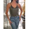 imageSweatyRocks Womens Fringe Sleeveless Boho Tassel Tank Top Slim Fit Cami Summer TopsArmy Green