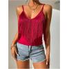 imageSweatyRocks Womens Fringe Sleeveless Boho Tassel Tank Top Slim Fit Cami Summer TopsBurgundy
