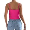 imageSweatyRocks Womens Fringe Sleeveless Boho Tassel Tank Top Slim Fit Cami Summer TopsHot Pink