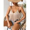 imageSweatyRocks Womens Fringe Sleeveless Boho Tassel Tank Top Slim Fit Cami Summer TopsKhaki
