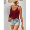 imageSweatyRocks Womens Fringe Sleeveless Boho Tassel Tank Top Slim Fit Cami Summer TopsRed