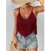 imageSweatyRocks Womens Fringe Sleeveless Boho Tassel Tank Top Slim Fit Cami Summer TopsRed