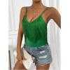 imageSweatyRocks Womens Fringe Sleeveless Boho Tassel Tank Top Slim Fit Cami Summer TopsSolid Green