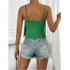 imageSweatyRocks Womens Fringe Sleeveless Boho Tassel Tank Top Slim Fit Cami Summer TopsSolid Green