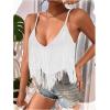 imageSweatyRocks Womens Fringe Sleeveless Boho Tassel Tank Top Slim Fit Cami Summer TopsWhite