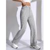 imageSweatyRocks Womens High Waist Plaid Dressy Casual Work Pants Straight Leg Stretchy TrousersWhite