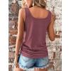 imageSweatyRocks Womens Scoop Neck Half Button Tank Top Casual Sleeveless Drawstring Tie Side TopsMauve Purple