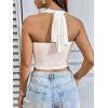 imageSweatyRocks Womens Sleeveless Tie Backless Halter Crop Top Slim Fit Ruched Solid Summer Tank TopsWhite
