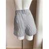imageSweatyRocks Womens Striped Shorts Pleated High Waisted Wide Leg Summer ShortsBlack