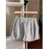 imageSweatyRocks Womens Striped Shorts Pleated High Waisted Wide Leg Summer ShortsBlack