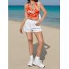 imageSweatyRocks Womens Summer Floral Print Sleeveless Halter Crop Top Slim Fit Tank Cami TopsOrange