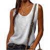 imageSweatyRocks Womens Colorblock Scoop Neck Sleeveless Tank Top Contrast Binding Casual Vest TopsGrey