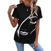 imageSweatyRocks Womens Figure Graphic Short Sleeve Round Neck Tee Casual Regular Fit Pullover T ShirtBlack