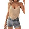imageSweatyRocks Womens Fringe Sleeveless Boho Tassel Tank Top Slim Fit Cami Summer TopsApricot