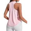imageSweatyRocks Womens Sleeveless Round Neck Sports Racerback Tank Top Solid Asymmetrical Hem Yoga TopsPink
