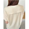 imageSweatyRocks Womens Bow Front Button Down T Shirts Short Sleeve Collar Neck Summer Tee TopsWhite