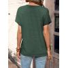imageSweatyRocks Womens Half Button Front Blouses Tops Casual Comfy Basic Short Sleeve Tee ShirtsDark Green