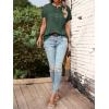 imageSweatyRocks Womens Half Button Front Blouses Tops Casual Comfy Basic Short Sleeve Tee ShirtsDark Green