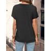 imageSweatyRocks Womens Half Button Front Blouses Tops Casual Comfy Basic Short Sleeve Tee ShirtsDark Grey