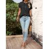 imageSweatyRocks Womens Half Button Front Blouses Tops Casual Comfy Basic Short Sleeve Tee ShirtsDark Grey