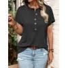 imageSweatyRocks Womens Half Button Front Blouses Tops Casual Comfy Basic Short Sleeve Tee ShirtsDark Grey