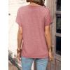 imageSweatyRocks Womens Half Button Front Blouses Tops Casual Comfy Basic Short Sleeve Tee ShirtsDusty Pink