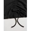 imageSweatyRocks Womens Long Sleeve V Neck Crop Top Drawstring Ruched Tee ShirtBlack