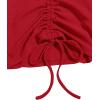 imageSweatyRocks Womens Long Sleeve V Neck Crop Top Drawstring Ruched Tee ShirtRed