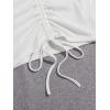 imageSweatyRocks Womens Long Sleeve V Neck Crop Top Drawstring Ruched Tee ShirtWhite