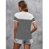 imageSweatyRocks Womens Short Sleeve T Shirt Striped Print Round Neck Casual Soft Knit Tee TopBlack and White