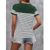 imageSweatyRocks Womens Short Sleeve T Shirt Striped Print Round Neck Casual Soft Knit Tee TopGreen