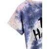 imageSweatyRocks Womens Short Sleeve Tie Dye Letter Print Crop Top T ShirtTie Dye Navy
