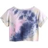 imageSweatyRocks Womens Short Sleeve Tie Dye Letter Print Crop Top T ShirtTie Dye Navy