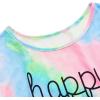 imageSweatyRocks Womens Short Sleeve Tie Dye Letter Print Crop Top T ShirtTie Dye Pink