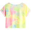 imageSweatyRocks Womens Short Sleeve Tie Dye Letter Print Crop Top T ShirtTie Dye Pink