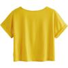 imageSweatyRocks Womens Short Sleeve Tie Dye Letter Print Crop Top T ShirtYellow