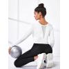 imageSweatyRocks Womens Twist Front Long Sleeve Crop Tee Tops Casual Solid Workout Athletic Yoga TShirtsWhite