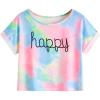 imageSweatyRocks Womens Short Sleeve Tie Dye Letter Print Crop Top T ShirtTie Dye Pink