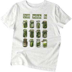 imageSweatyRocks Womens Funny Canned Pickle Shirt Short Sleeve Crewneck Cute Graphic Vintage Loose Tee TopsWhite