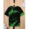 imageSweatyRocks Boys Graphic T Shirts Crewneck Short Sleeve Tie Dye Casual Tee TopGreen